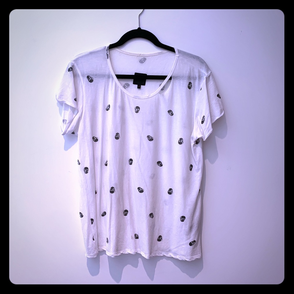 Sheer T-shirt with skull print